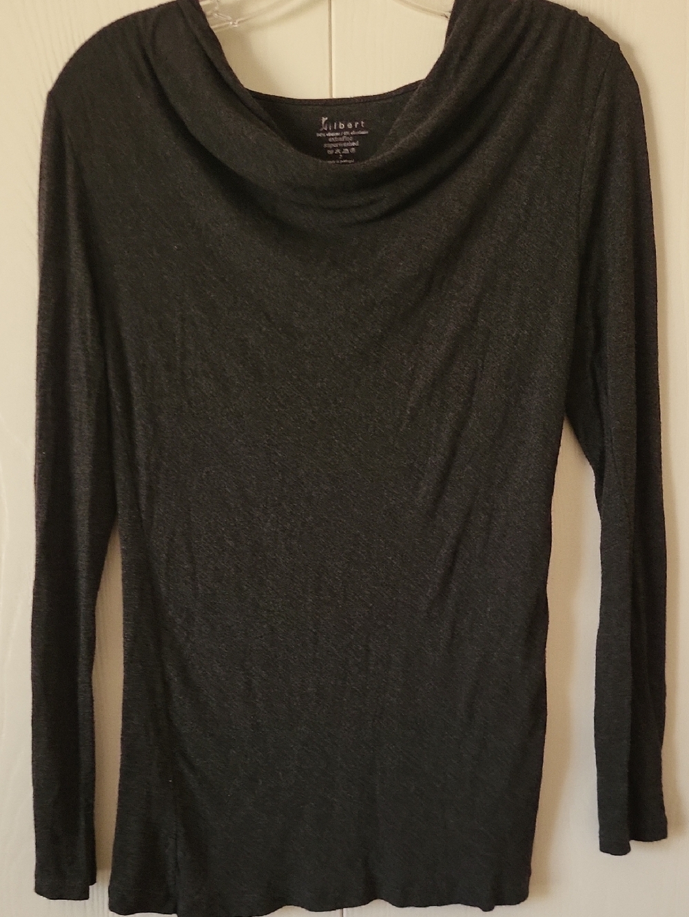 Casual Black Cowl Neck Sweater by